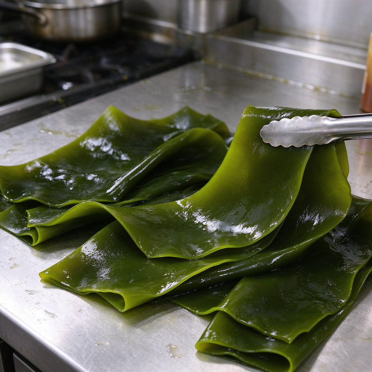 Fresh Green Kelp Seaweed Sheets